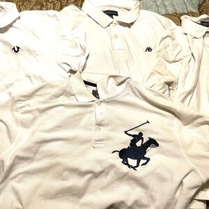 Lot 4 white polo men shirts size xl true religion , Aeropostale , us polo associ
